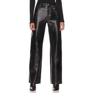 Citizens Of Humanity 'Annina' Black Viscose Trouser Patent Leather Size 26